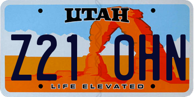 UT license plate Z210HN