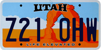UT license plate Z210HW