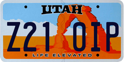 UT license plate Z210IP