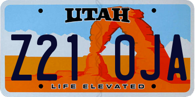 UT license plate Z210JA