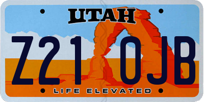 UT license plate Z210JB
