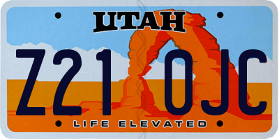 UT license plate Z210JC