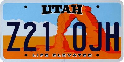 UT license plate Z210JH