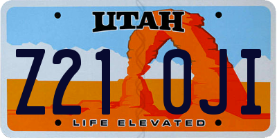 UT license plate Z210JI