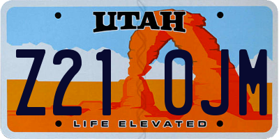 UT license plate Z210JM