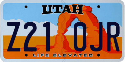 UT license plate Z210JR