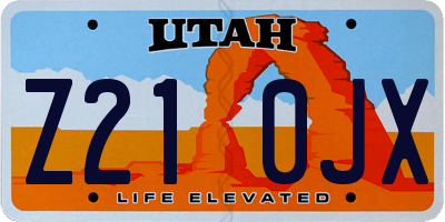 UT license plate Z210JX