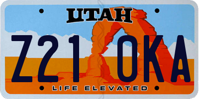 UT license plate Z210KA