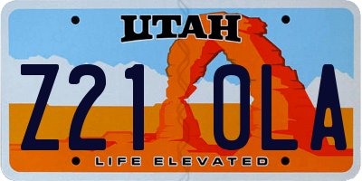 UT license plate Z210LA