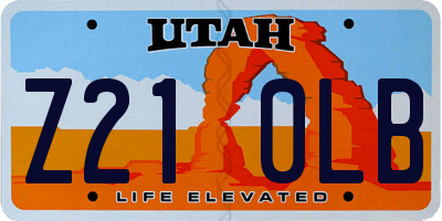 UT license plate Z210LB