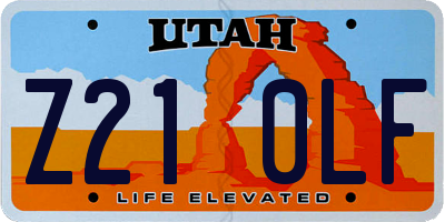 UT license plate Z210LF