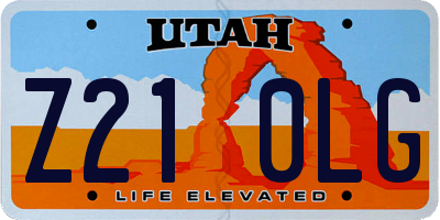 UT license plate Z210LG