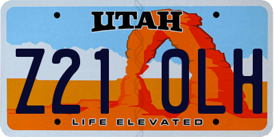 UT license plate Z210LH