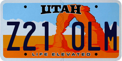 UT license plate Z210LM