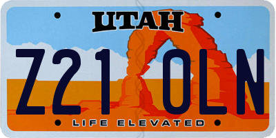 UT license plate Z210LN