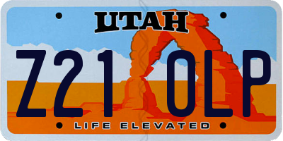 UT license plate Z210LP