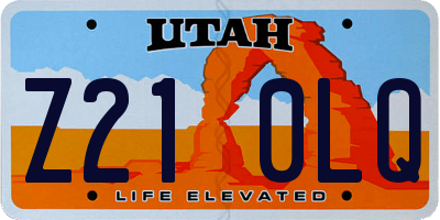 UT license plate Z210LQ