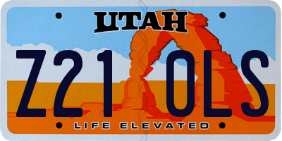UT license plate Z210LS