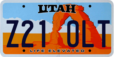 UT license plate Z210LT