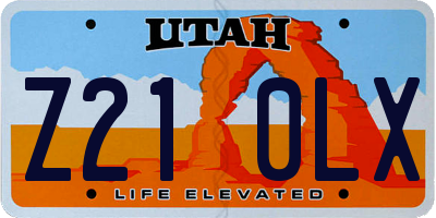 UT license plate Z210LX
