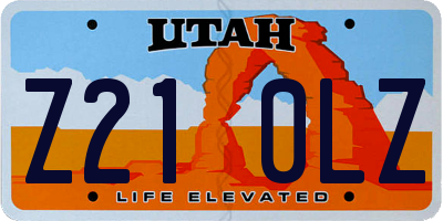 UT license plate Z210LZ
