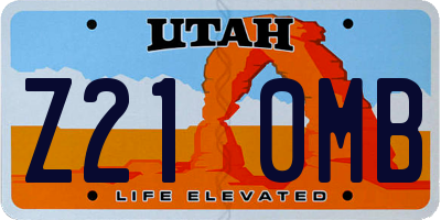 UT license plate Z210MB