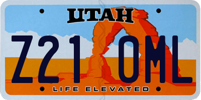 UT license plate Z210ML
