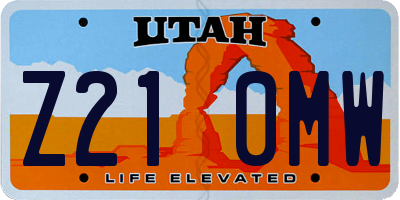 UT license plate Z210MW
