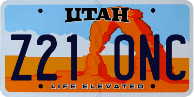 UT license plate Z210NC