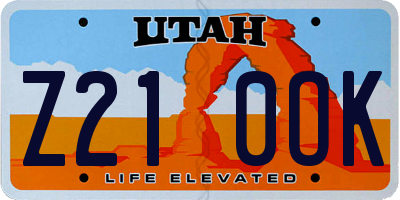 UT license plate Z210OK