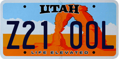 UT license plate Z210OL