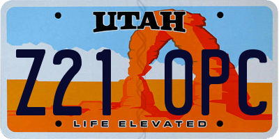 UT license plate Z210PC