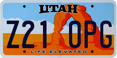 UT license plate Z210PG