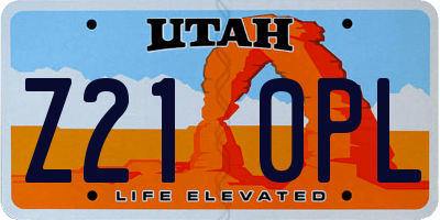 UT license plate Z210PL