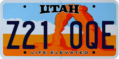 UT license plate Z210QE