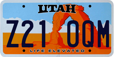 UT license plate Z210QM