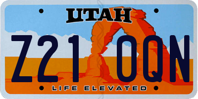 UT license plate Z210QN
