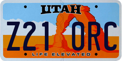 UT license plate Z210RC