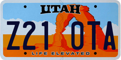UT license plate Z210TA