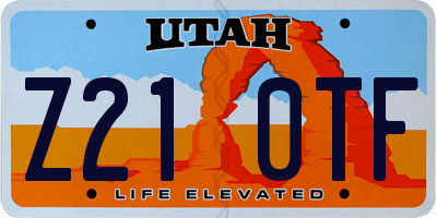 UT license plate Z210TF