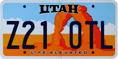 UT license plate Z210TL