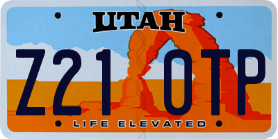 UT license plate Z210TP