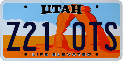 UT license plate Z210TS