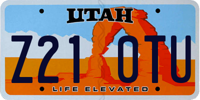 UT license plate Z210TU