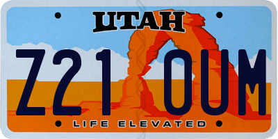 UT license plate Z210UM