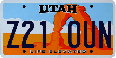 UT license plate Z210UN