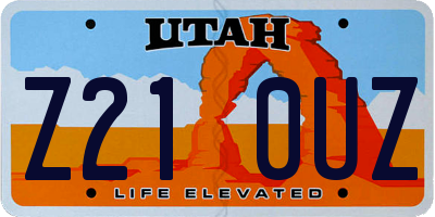 UT license plate Z210UZ