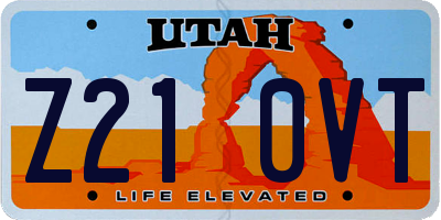 UT license plate Z210VT