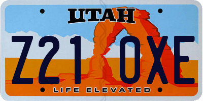 UT license plate Z210XE