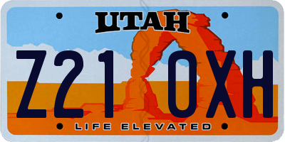 UT license plate Z210XH